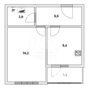 1-к квартира, вторичка, 36м2, 3/8 этаж