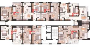 1-к квартира, вторичка, 46м2, 14/15 этаж