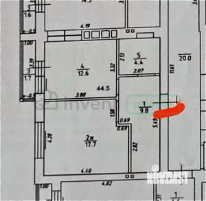 1-к квартира, вторичка, 46м2, 9/10 этаж