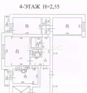 3-к квартира, вторичка, 65м2, 4/7 этаж