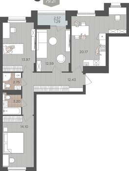 Студия квартира, вторичка, 81м2, 8/9 этаж