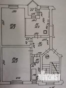 2-к квартира, вторичка, 59м2, 3/3 этаж