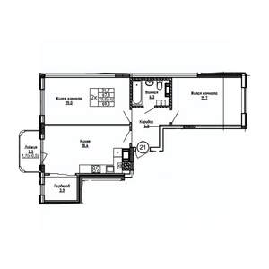 2-к квартира, вторичка, 69м2, 5/9 этаж