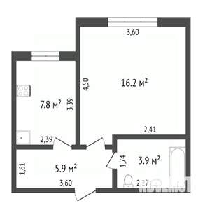 1-к квартира, вторичка, 34м2, 3/3 этаж