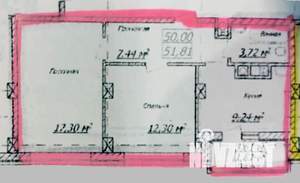 2-к квартира, вторичка, 50м2, 3/9 этаж