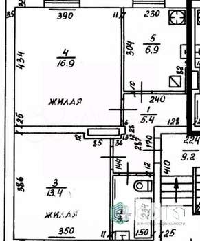 2-к квартира, вторичка, 46м2, 1/2 этаж