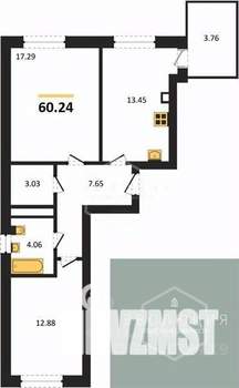 2-к квартира, вторичка, 60м2, 2/9 этаж