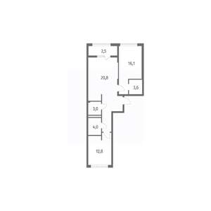 2-к квартира, строящийся дом, 72м2, 4/8 этаж