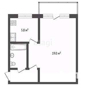 1-к квартира, вторичка, 31м2, 3/5 этаж