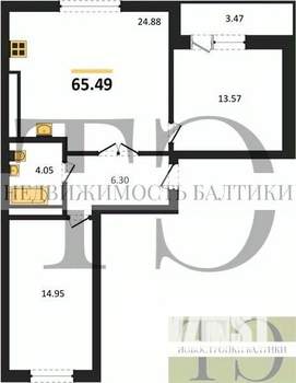 2-к квартира, вторичка, 65м2, 6/9 этаж