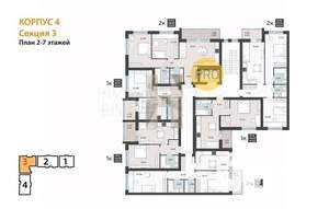 3-к квартира, вторичка, 86м2, 9/9 этаж