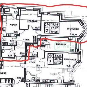 2-к квартира, вторичка, 72м2, 6/25 этаж