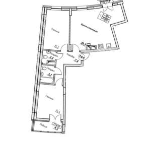 2-к квартира, вторичка, 74м2, 7/7 этаж