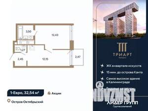 1-к квартира, вторичка, 33м2, 13/23 этаж