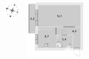 1-к квартира, вторичка, 30м2, 5/5 этаж