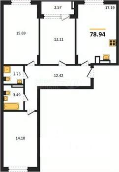 2-к квартира, вторичка, 60м2, 7/9 этаж