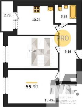 2-к квартира, вторичка, 56м2, 5/9 этаж