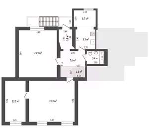 4-к квартира, вторичка, 136м2, 1/2 этаж
