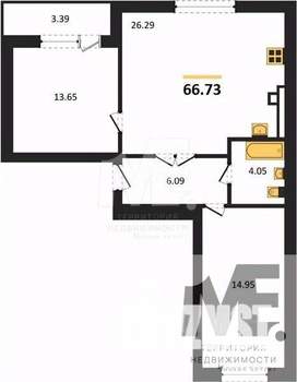 2-к квартира, вторичка, 67м2, 4/9 этаж