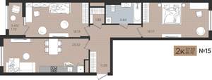 2-к квартира, строящийся дом, 82м2, 3/10 этаж