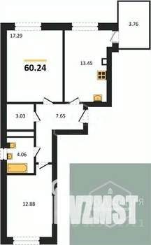 2-к квартира, вторичка, 60м2, 4/9 этаж