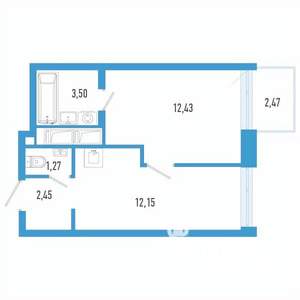 1-к квартира, вторичка, 33м2, 6/26 этаж