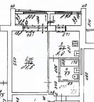 1-к квартира, вторичка, 39м2, 1/5 этаж
