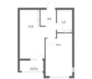 1-к квартира, строящийся дом, 40м2, 17/18 этаж