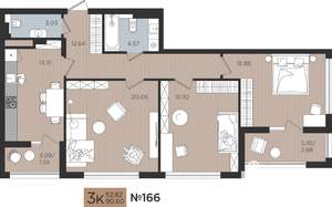 3-к квартира, вторичка, 91м2, 6/10 этаж