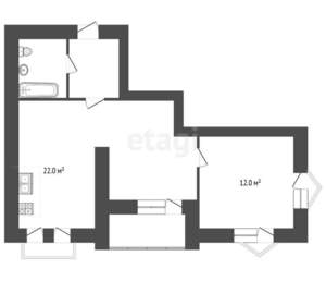 1-к квартира, вторичка, 40м2, 8/8 этаж
