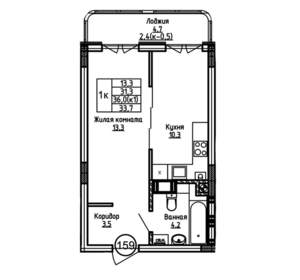 1-к квартира, вторичка, 34м2, 2/9 этаж
