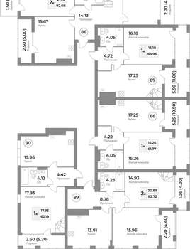 1-к квартира, вторичка, 62м2, 7/7 этаж
