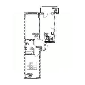 2-к квартира, вторичка, 57м2, 2/9 этаж