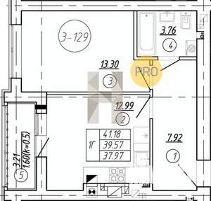 1-к квартира, вторичка, 40м2, 7/10 этаж