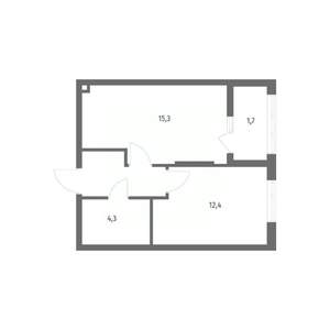 1-к квартира, строящийся дом, 38м2, 7/8 этаж