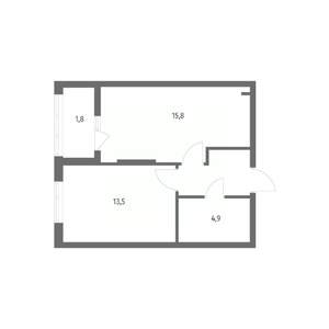 1-к квартира, вторичка, 40м2, 1/8 этаж