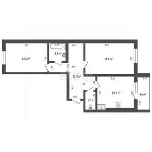 2-к квартира, вторичка, 68м2, 8/9 этаж