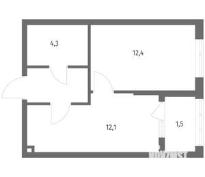 1-к квартира, вторичка, 34м2, 8/8 этаж