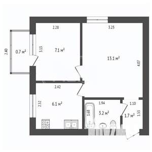 2-к квартира, вторичка, 31м2, 3/4 этаж