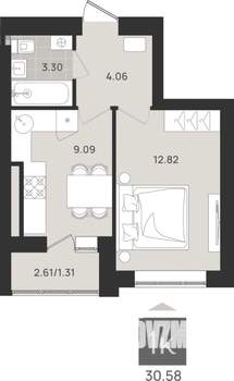 1-к квартира, вторичка, 31м2, 8/9 этаж