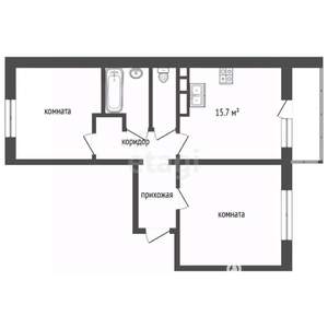 2-к квартира, вторичка, 61м2, 4/15 этаж