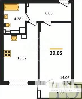 1-к квартира, вторичка, 39м2, 9/9 этаж