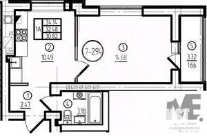 1-к квартира, вторичка, 32м2, 7/9 этаж