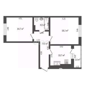 2-к квартира, вторичка, 60м2, 9/10 этаж