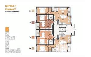 2-к квартира, вторичка, 64м2, 1/8 этаж
