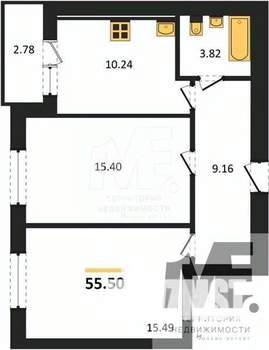 2-к квартира, вторичка, 56м2, 7/9 этаж