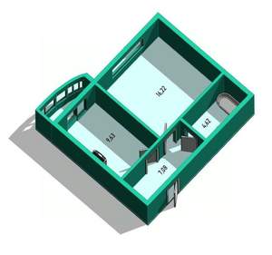 1-к квартира, вторичка, 40м2, 2/7 этаж
