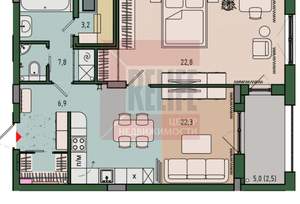 1-к квартира, вторичка, 66м2, 8/13 этаж