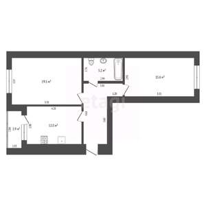 2-к квартира, вторичка, 64м2, 1/10 этаж