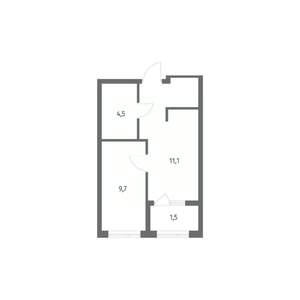 1-к квартира, строящийся дом, 32м2, 6/8 этаж